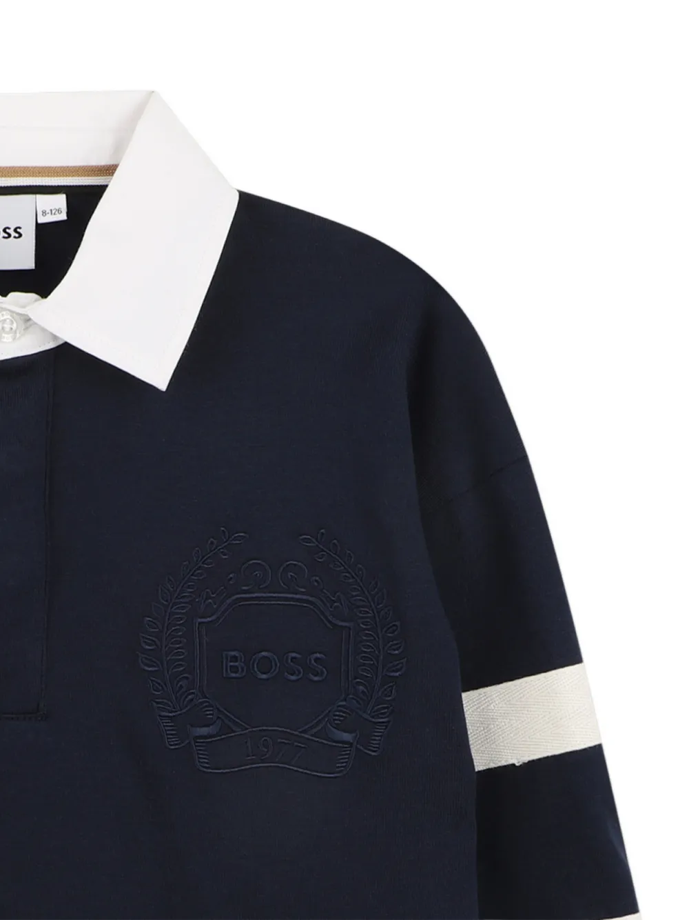 BOSS Kidswear long-sleeve polo shirt Blauw