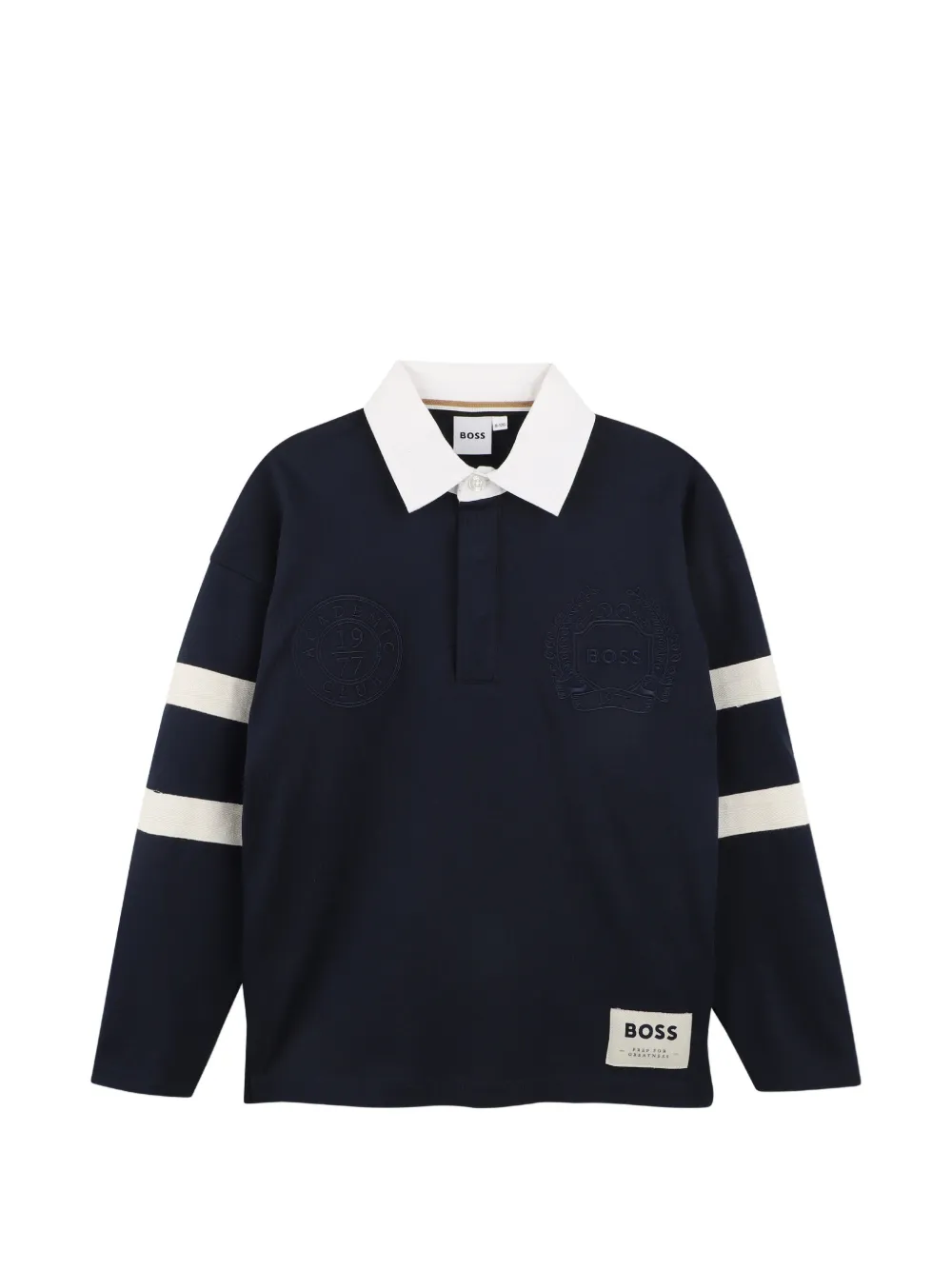 BOSS Kidswear long-sleeve polo shirt - Blu