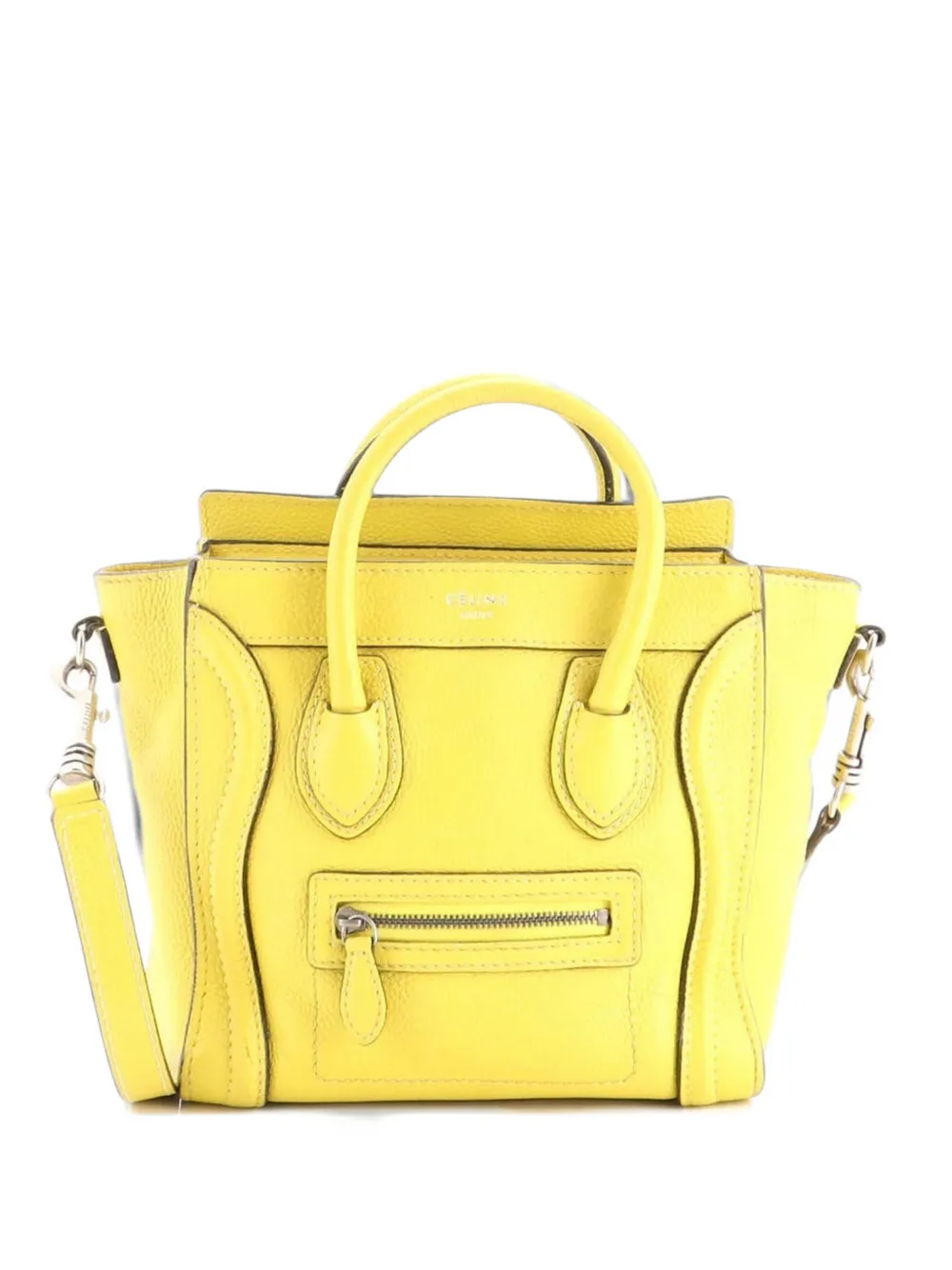 Celine Pre-Owned Luggage Bag Grainy Leather Nano crossbody bag - Gelb