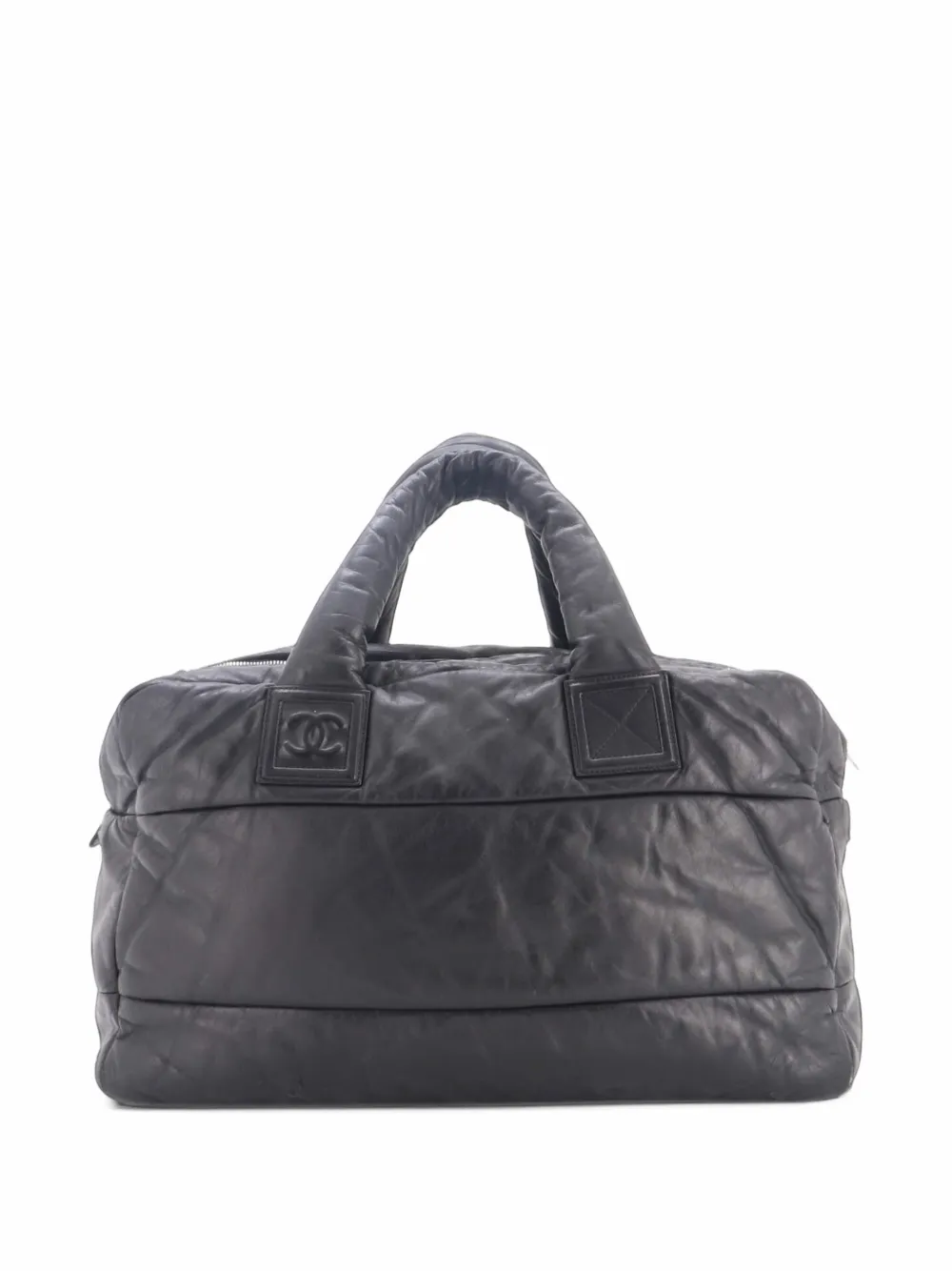 CHANEL Pre-Owned Coco Cocoon Bowling Bag Quilted Lambskin Large handbag - Noir