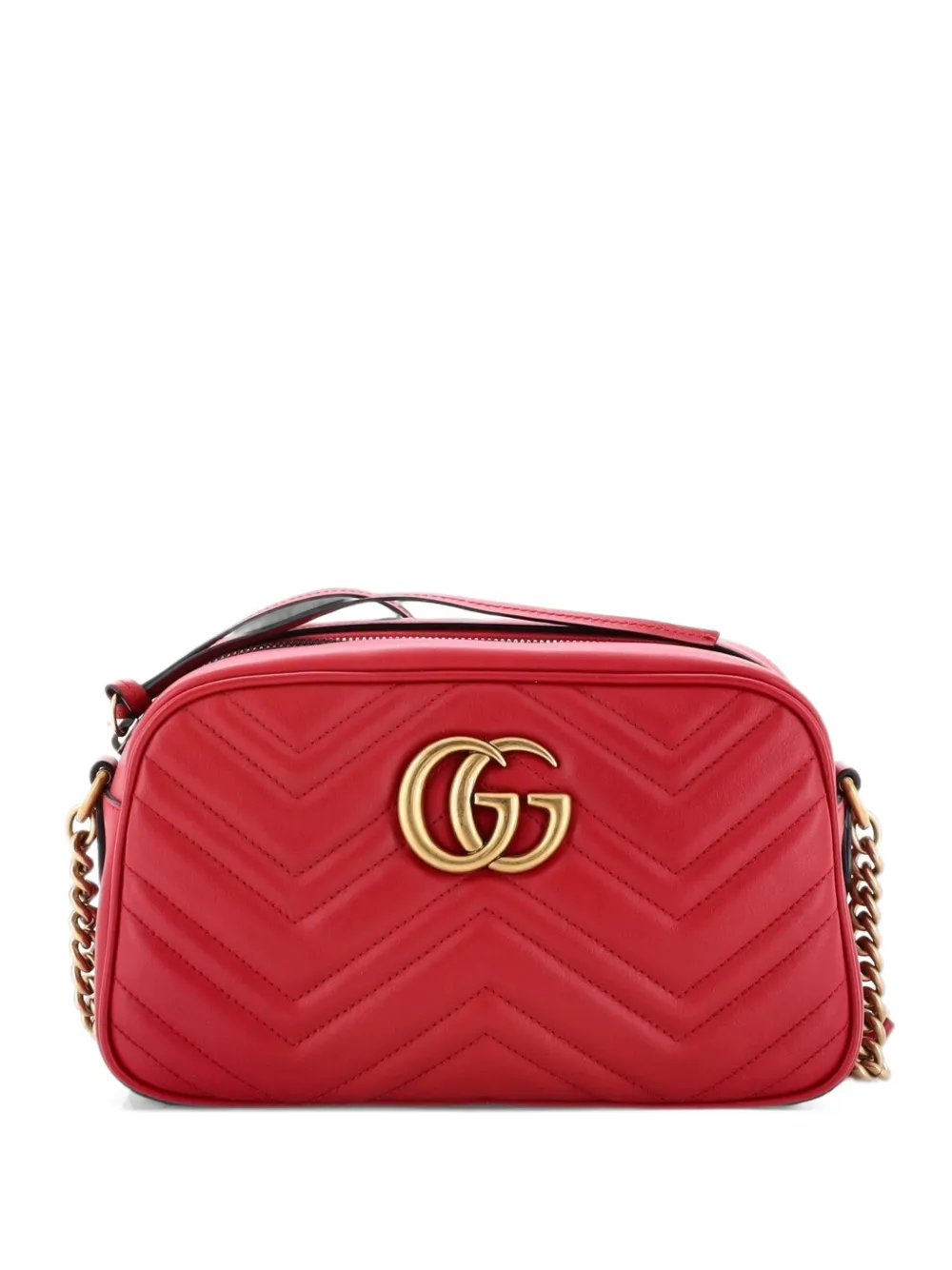 Gucci Pre-Owned GG Marmont Shoulder Bag Matelasse Leather Small crossbody bag - Red