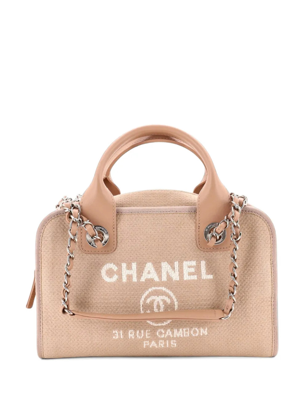 CHANEL Pre-Owned Deauville NM Bowling Bag Mixed Fibers Small handbag - Neutrals