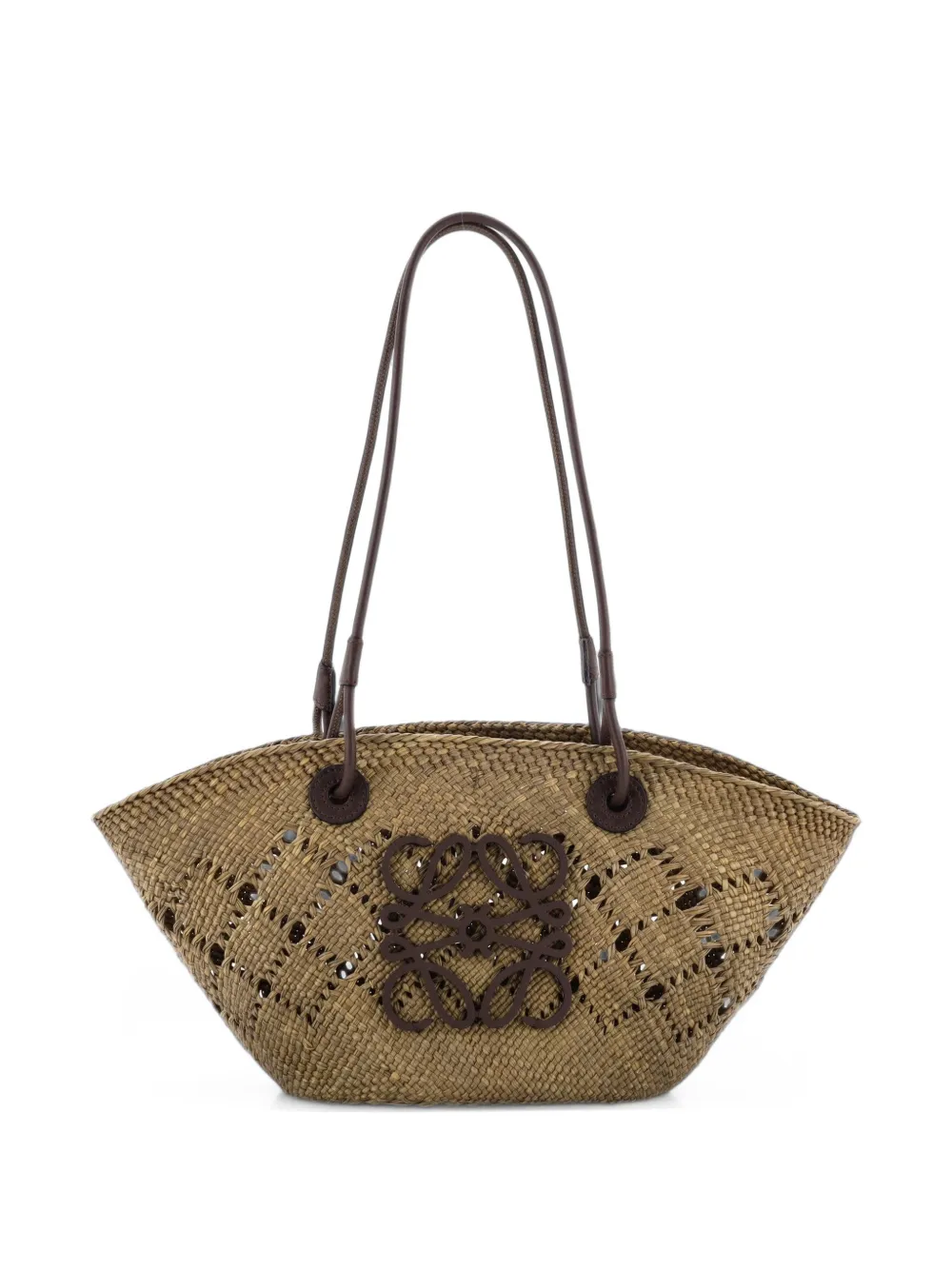 Loewe Pre-Owned Anagram Basket Raffia Small tote bag - Grün