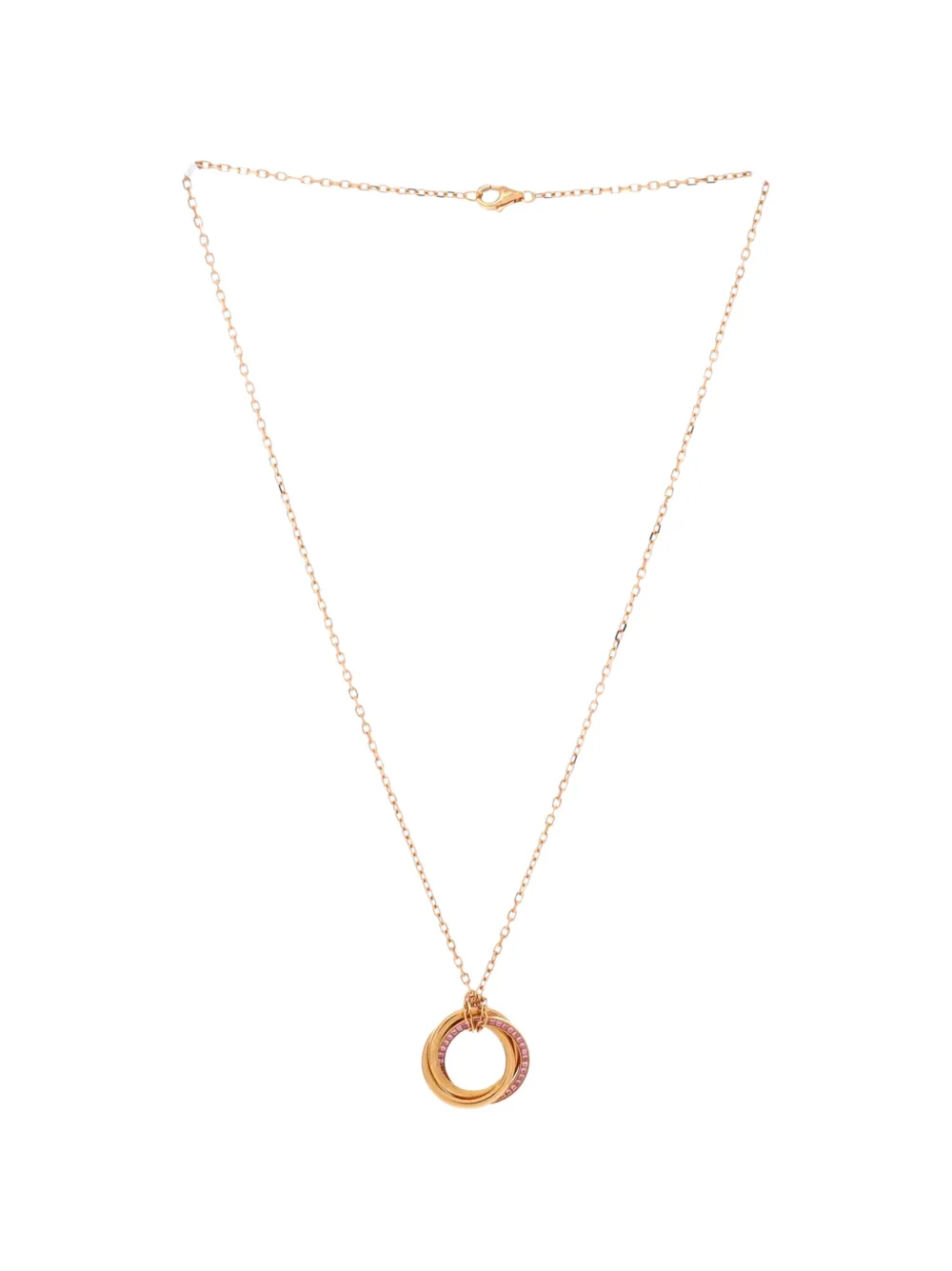 Cartier Trinity Pendant 18K Rose Gold with Pave Pink Sapphires necklace - Rosa