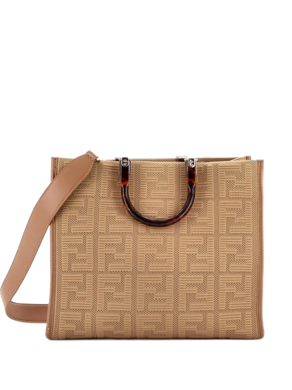 Fendi Pre-Owned Sunshine Shopper Zucca Technical Mesh-Tote Bag - Braun