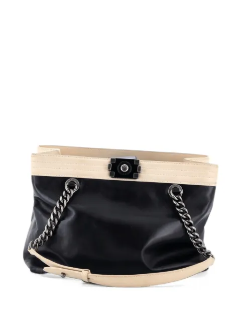 CHANEL Pre-Owned Boy Shopping Glazed Calfskin Small tote bag