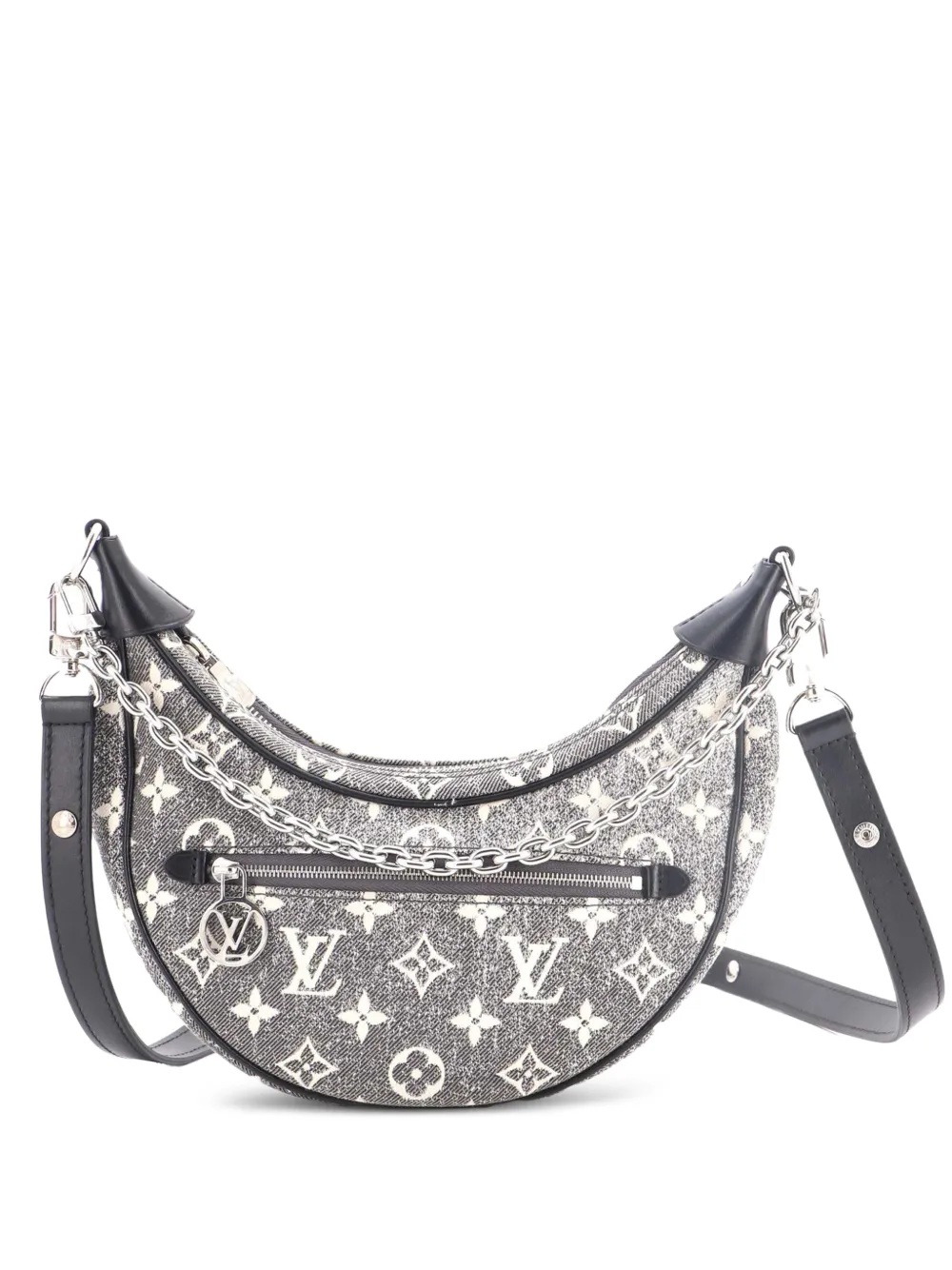 Louis Vuitton Pre-Owned Loop Handbag Monogram Jacquard Denim hobo bag - Black