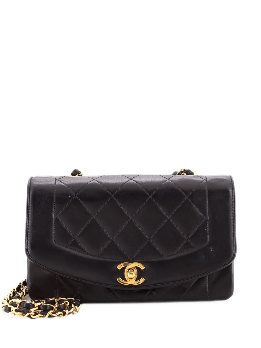 CHANEL Pre-Owned Diana Flap Bag Quilted Lambskin Small shoulder bag - Black