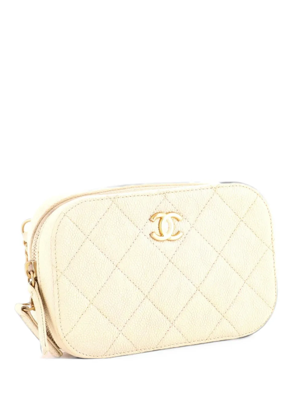 CHANEL Pre-Owned Zip Around Quilted Caviar belt bag - Nude