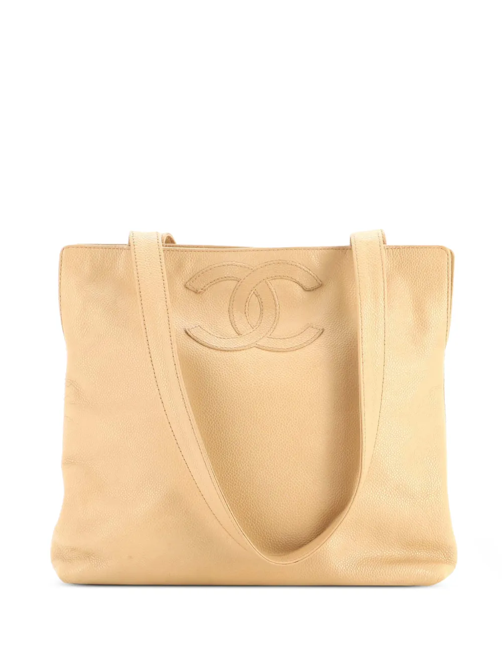 CHANEL Pre-Owned Mittelgroße CC Open Tote Caviar Satchel-Tasche - Braun
