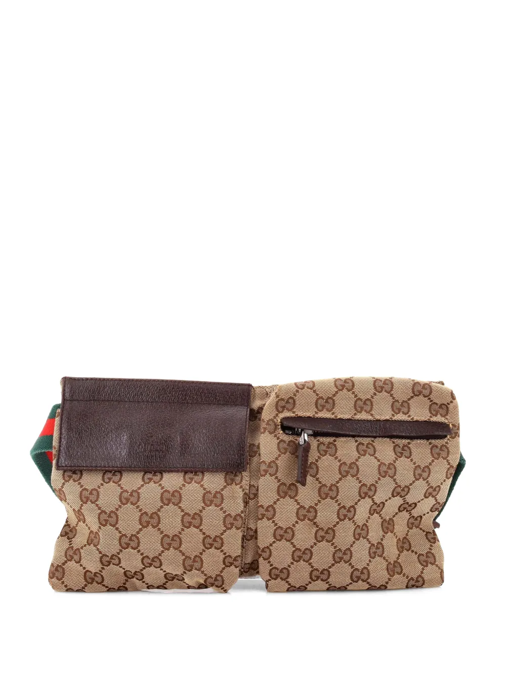 Gucci Pre-Owned Vintage Double GG Canvas with Leather belt bag - Brown