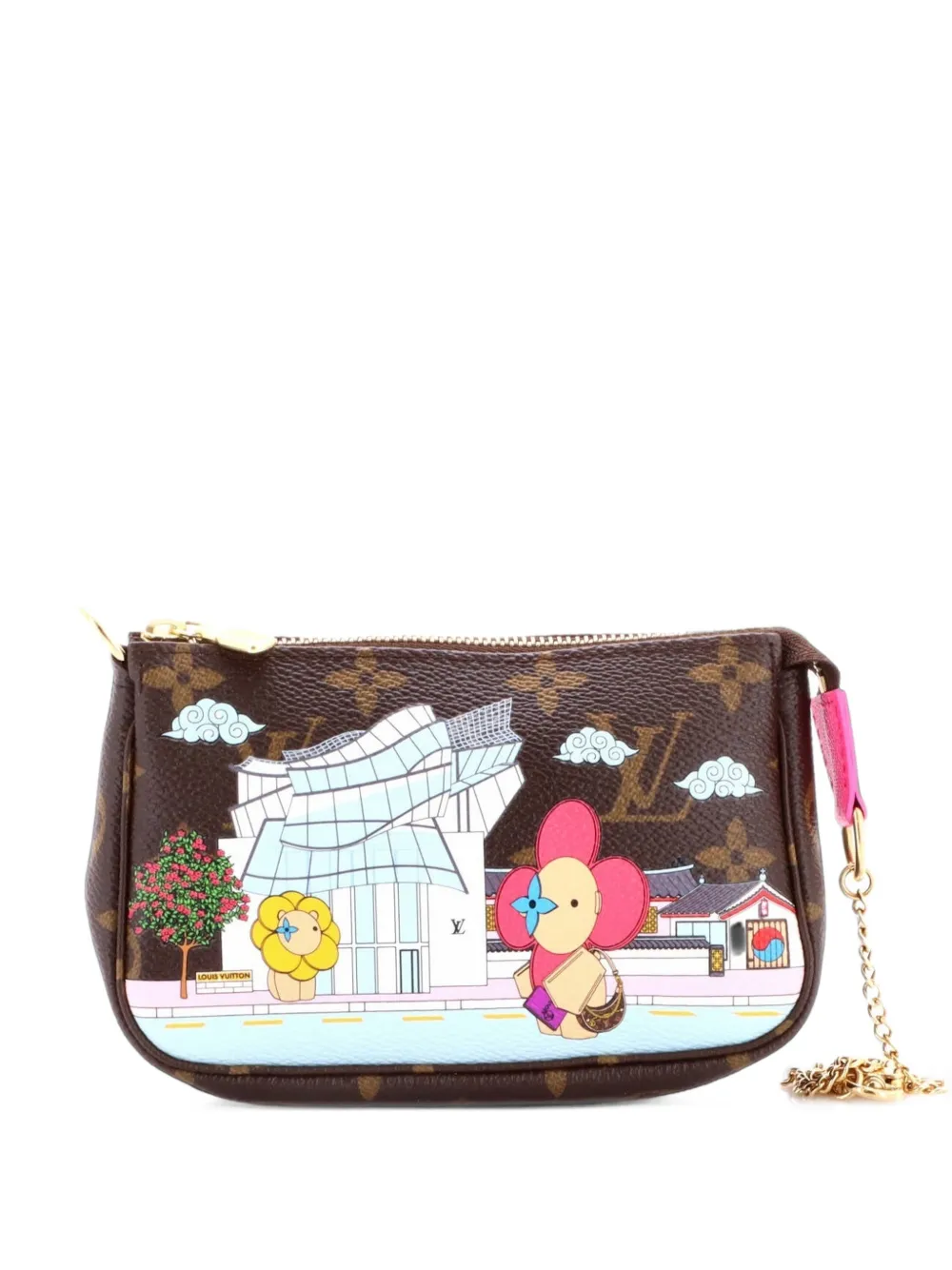 Louis Vuitton Pre-Owned Pochette Accessoires Limited Edition Vivienne Xmas Monogram Canvas Mini clutch bag - Braun