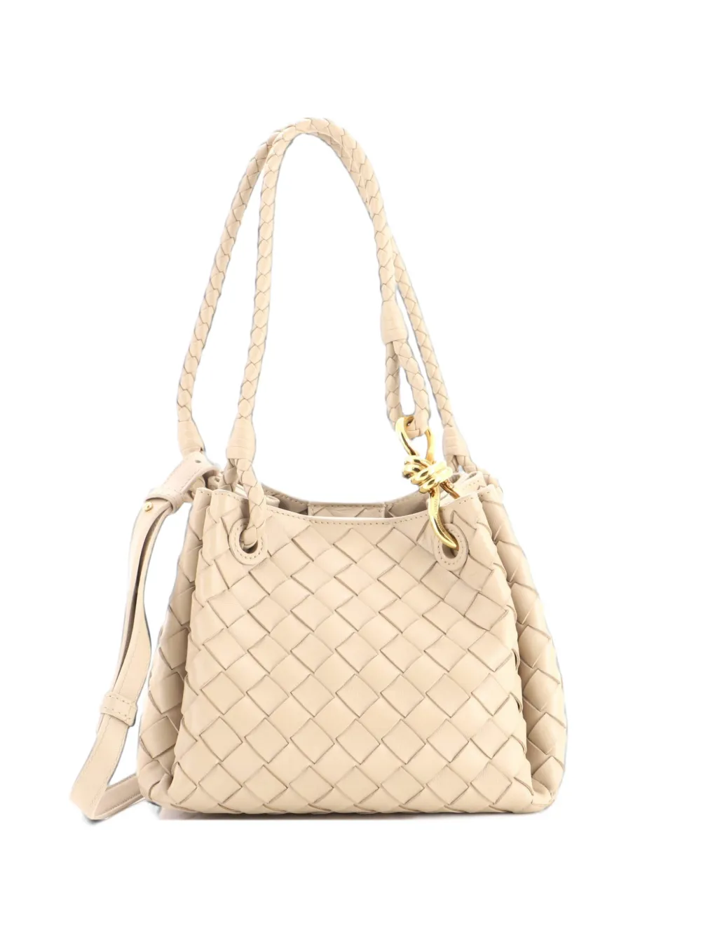 Bottega Veneta Pre-Owned Kleine Parachute Handtasche mit Intrecciato-Muster - Nude