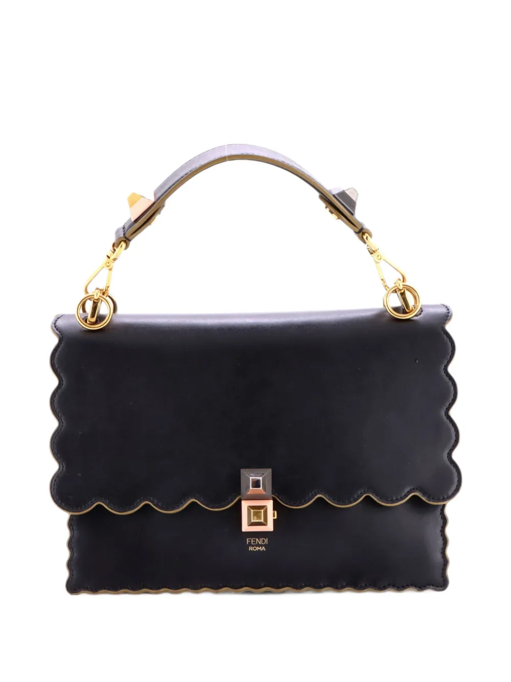 Fendi Pre-Owned Kan I Bag Leather Medium shoulder bag - Schwarz