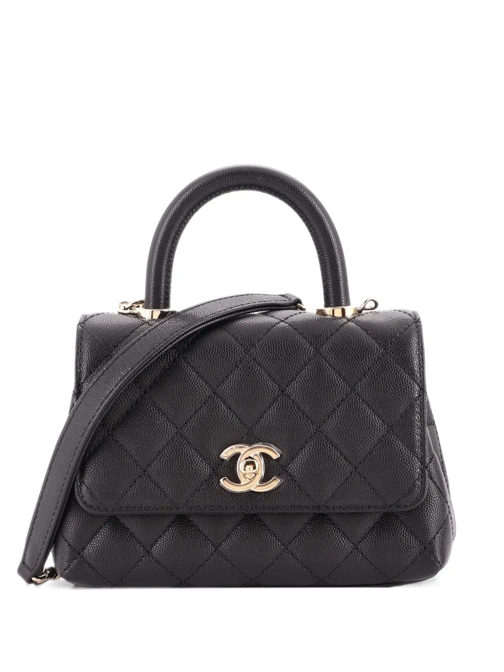CHANEL Pre-Owned Coco Top Handle Bag Quilted Caviar Extra Mini shoulder bag - Black