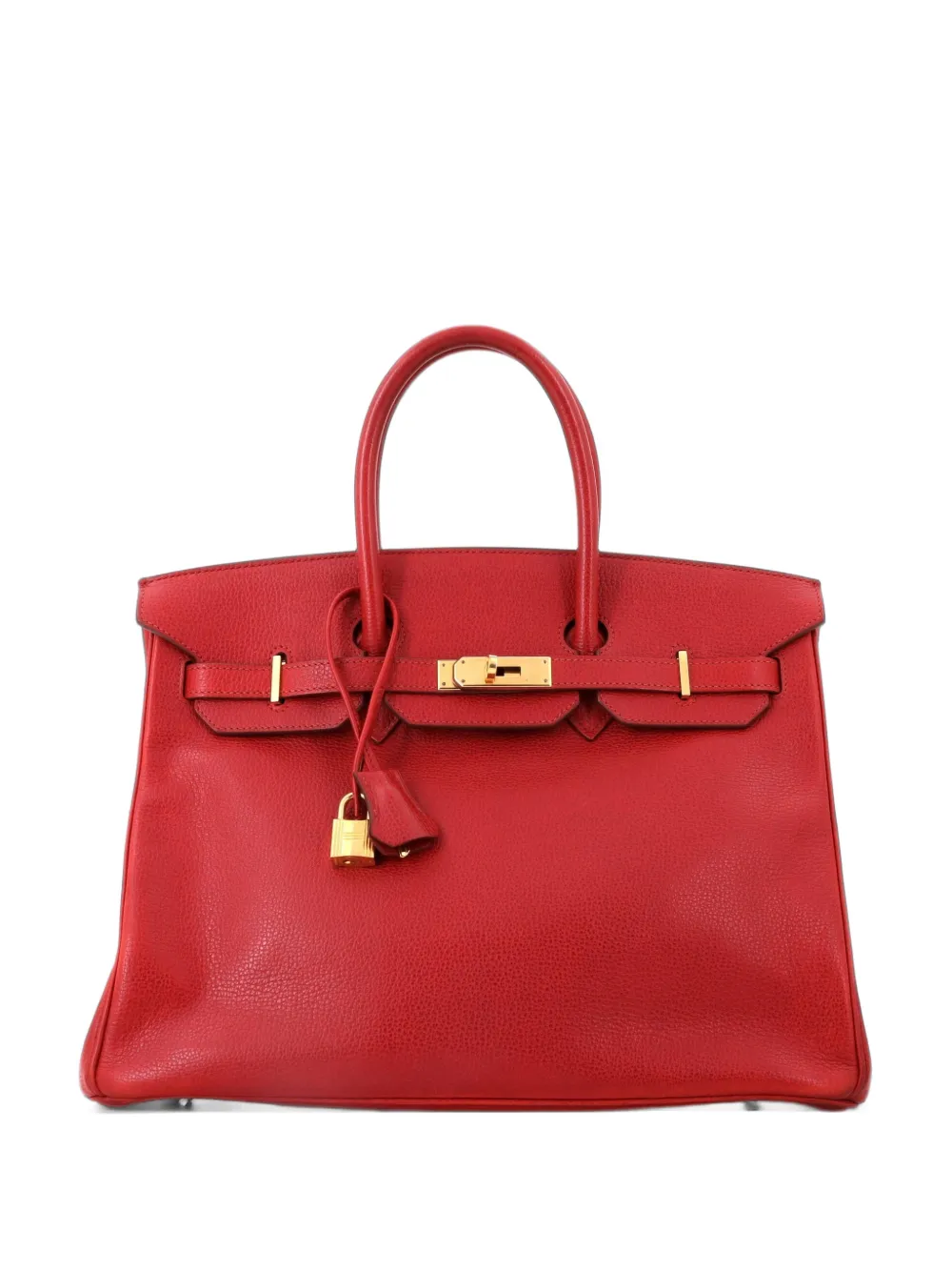 Hermès Pre-Owned Birkin Rouge Garance Vache Liegee Tote Bag mit goldfarbenen Beschlägen 35 - Rot