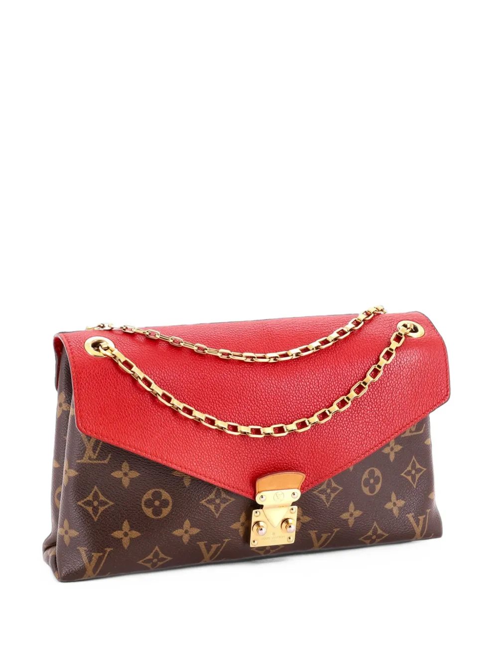 Louis Vuitton Pre-Owned Pallas Chain Monogram Canvas and Calfskin shoulder bag - Red