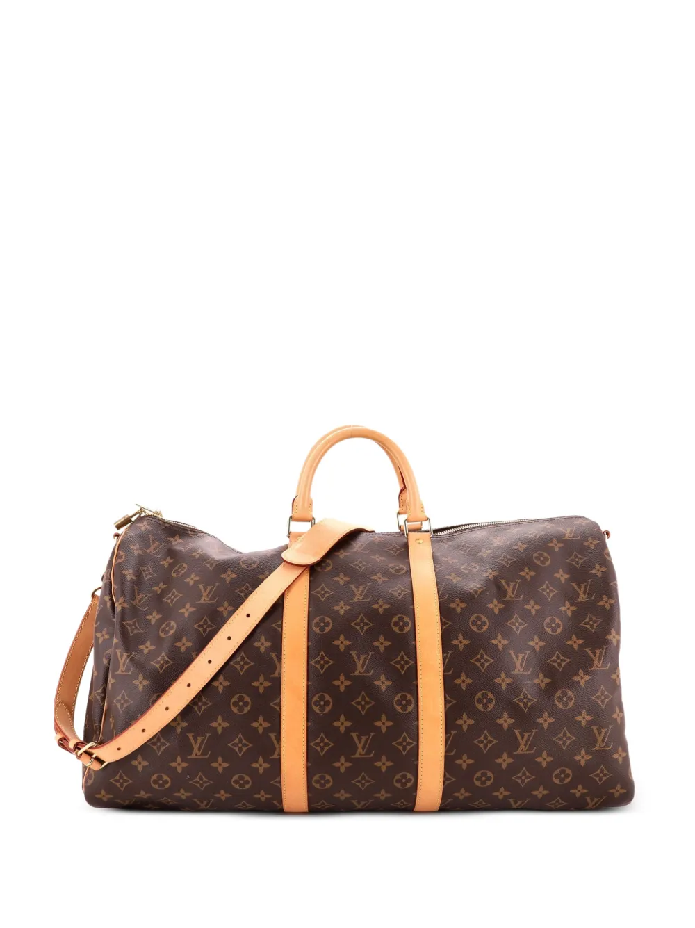 Louis Vuitton Pre-Owned Keepall Bandouliere Bag Monogram Canvas 55 travel bag - Marrone