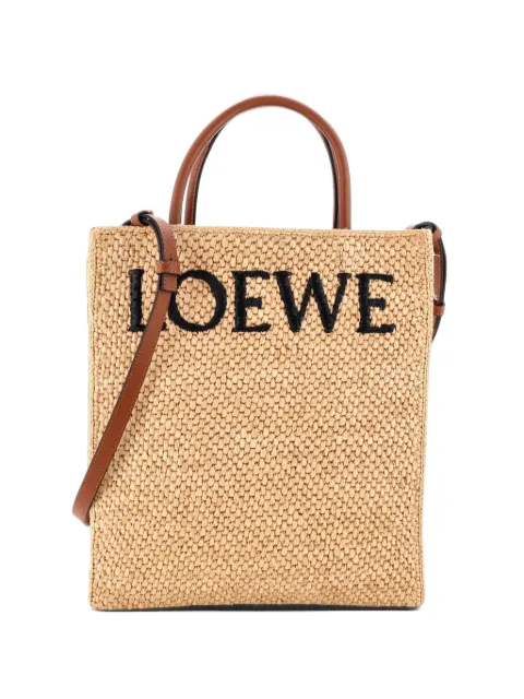 Loewe Pre-Owned Borsa tote North South A4 in rafia e pelle
