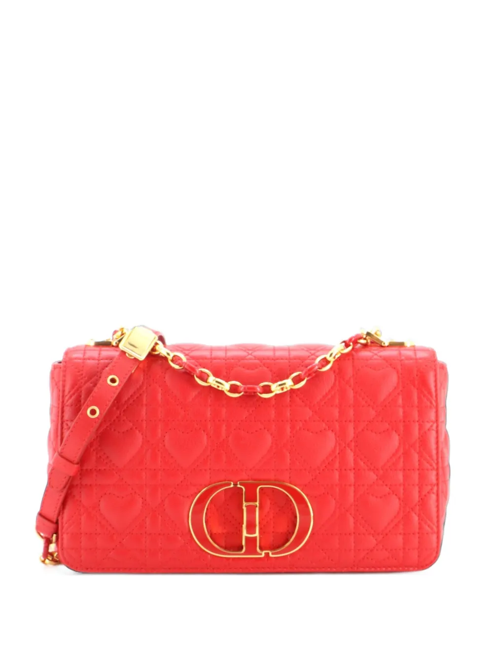 Christian Dior Pre-Owned DiorAmour Caro Bag Heart Cannage Quilt Calfskin New Medium shoulder bag - Rot