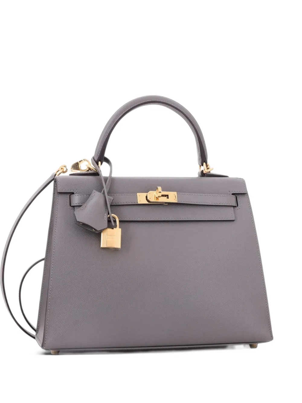 Hermès Pre-Owned Kelly Handbag Gris Meyer Madame with Gold Hardware 25 satchel - Grey