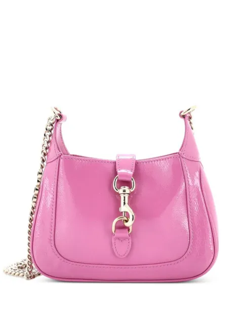 Gucci Pre-Owned bolsa hobo Jackie Notte mini de charol con cadena
