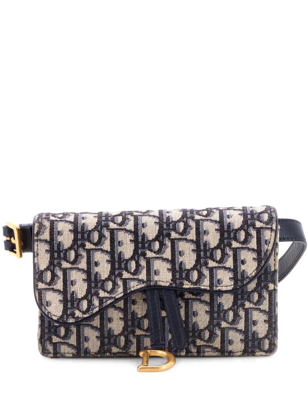 Christian Dior Pre-Owned Saddle Rectangular Oblique Canvas belt bag - Blue