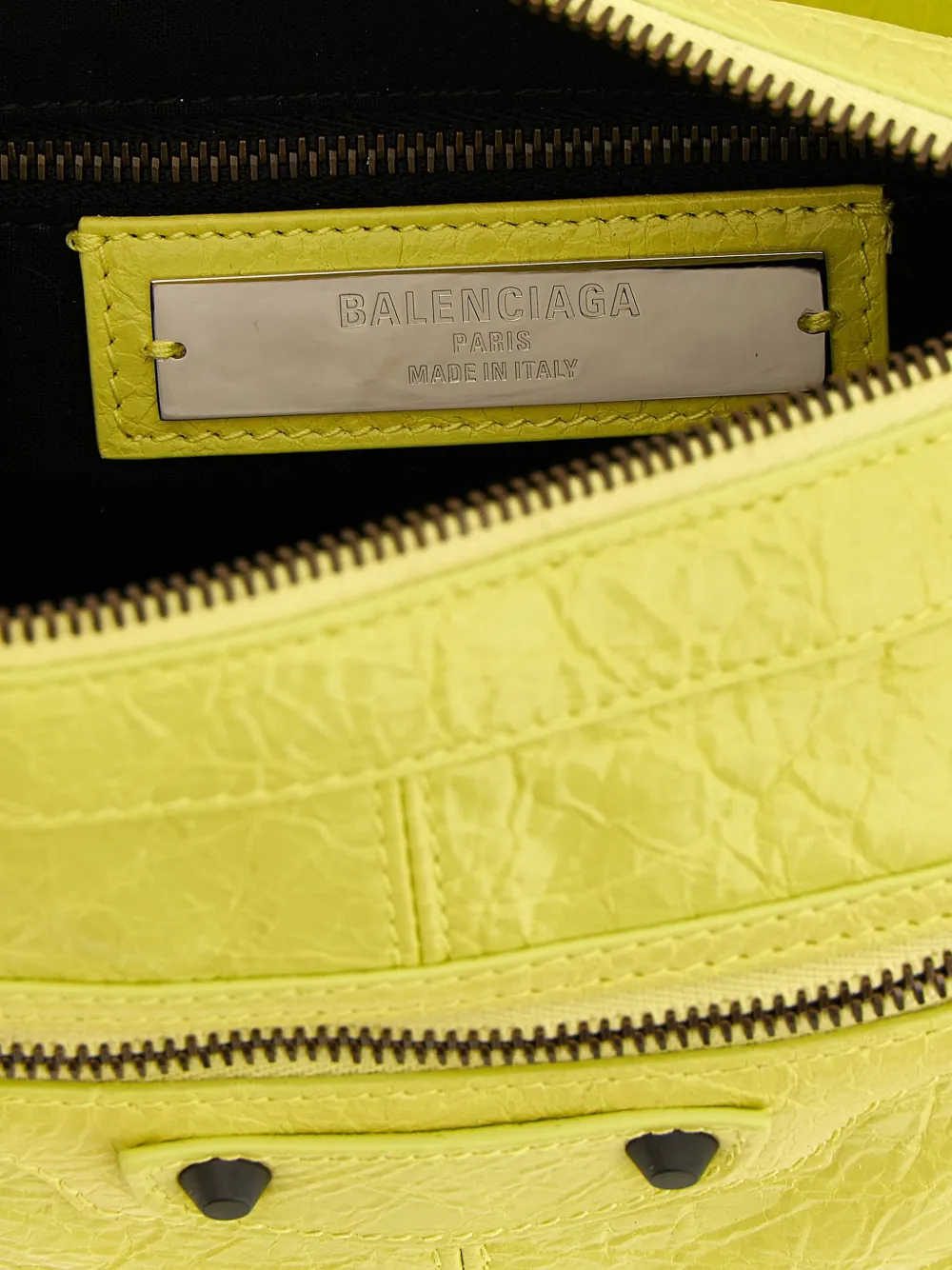Balenciaga Le City Moto mini bag in lemonade Geel
