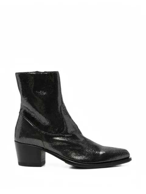 Pantanetti lizard-effect leather ankle boots
