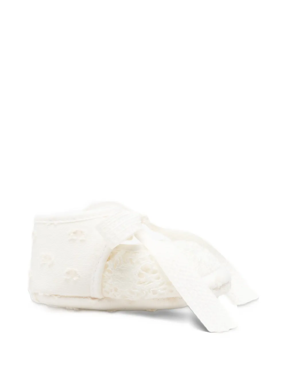 Paz Rodriguez lace-overlay pre-walker shoes - Bianco