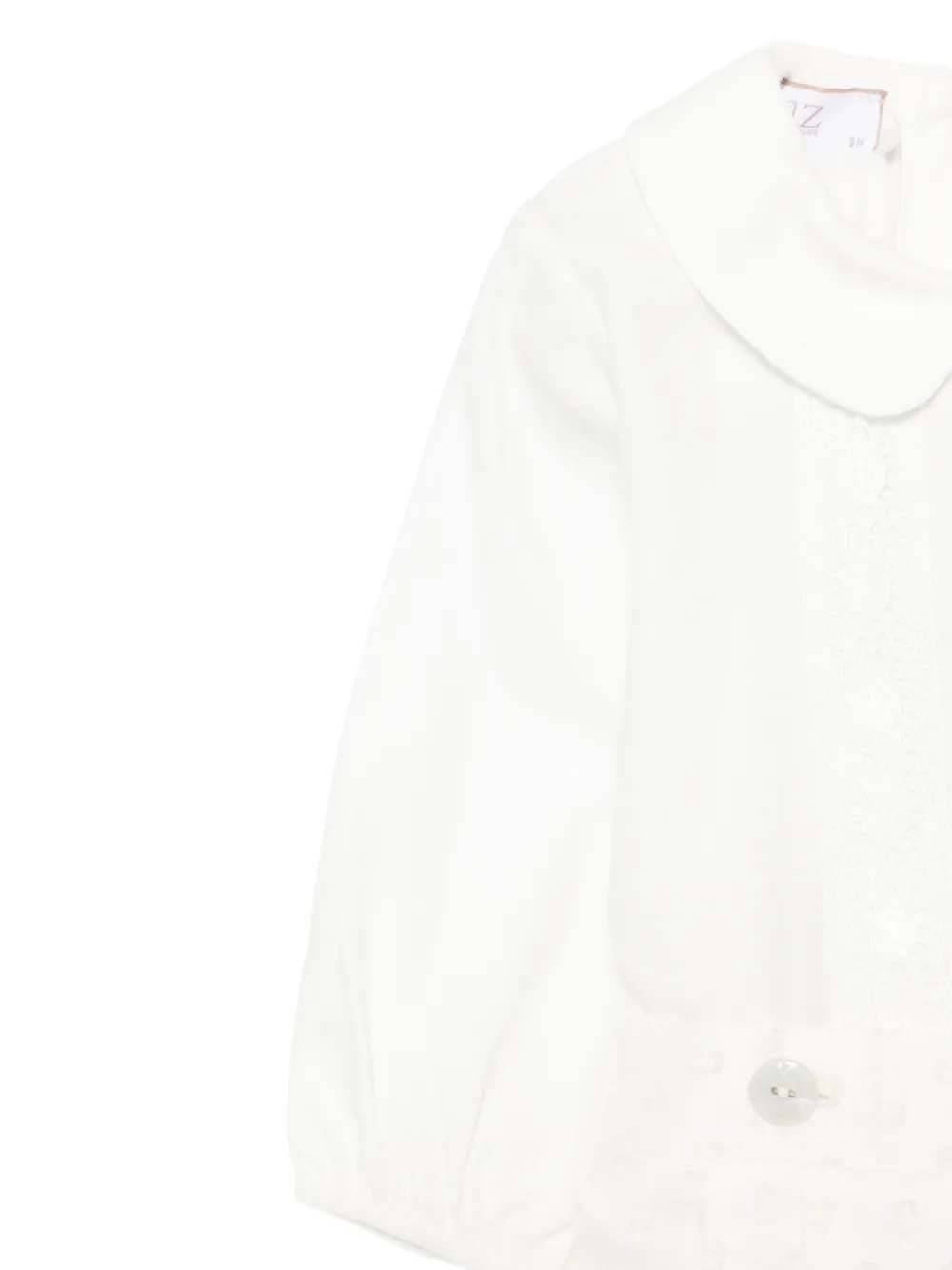 Paz Rodriguez lace-panel Peter-Pan-collar shorts set Wit