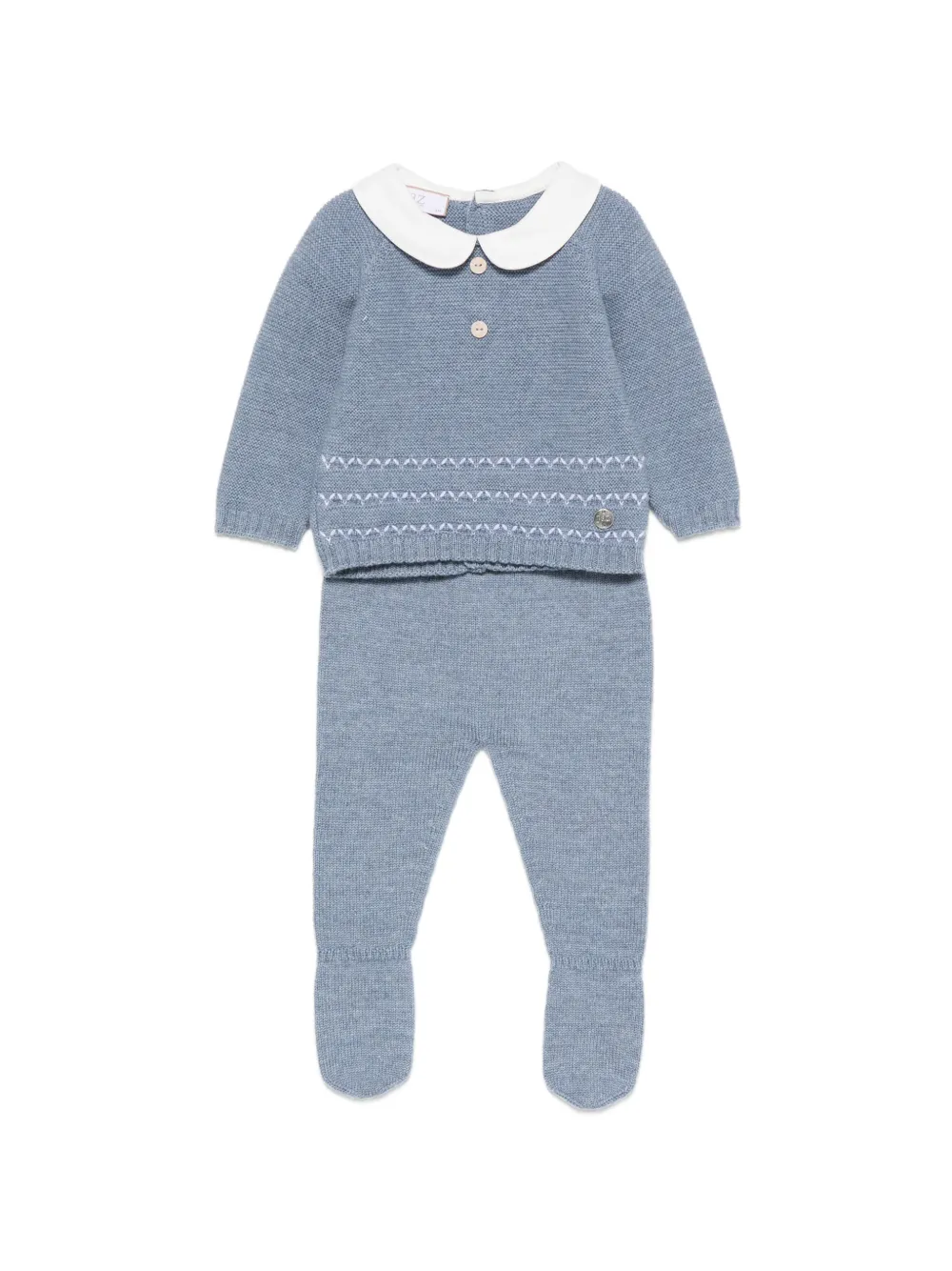 Paz Rodriguez Peter Pan collar knit set - Blu