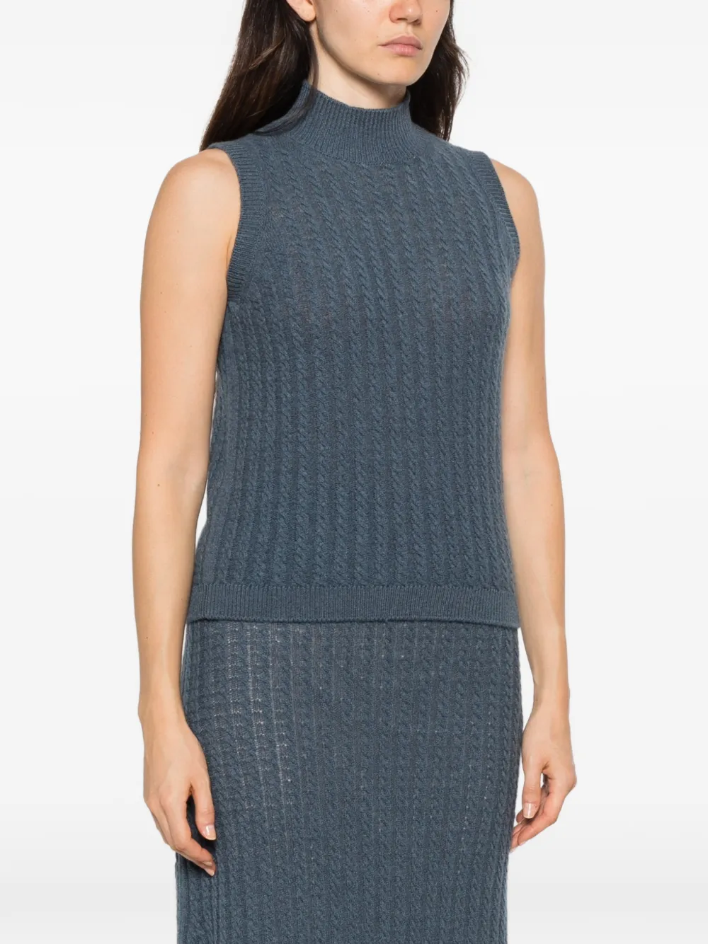 Eleventy cable-knit top Blauw