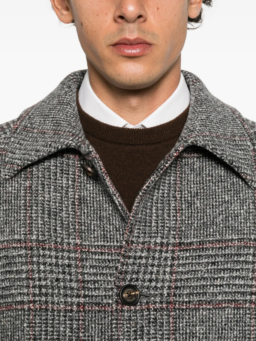 Eleventy Prince of Wales check coat Grijs