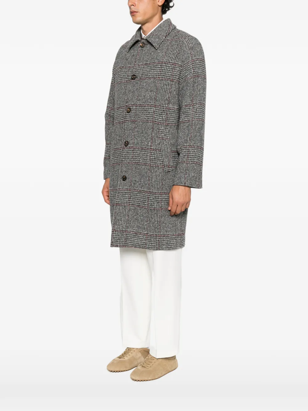 Eleventy Prince of Wales check coat Grijs