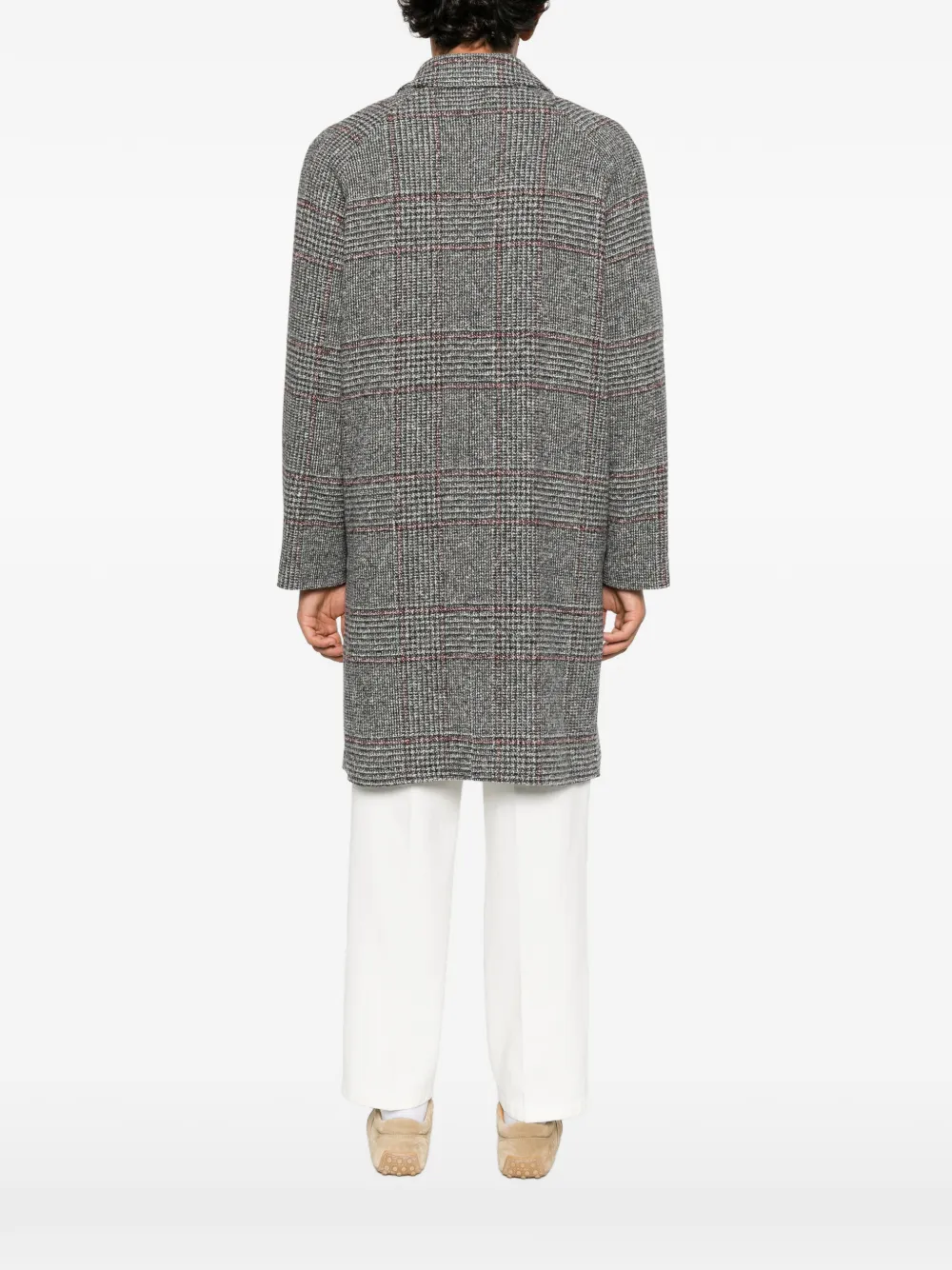 Eleventy Prince of Wales check coat Grijs