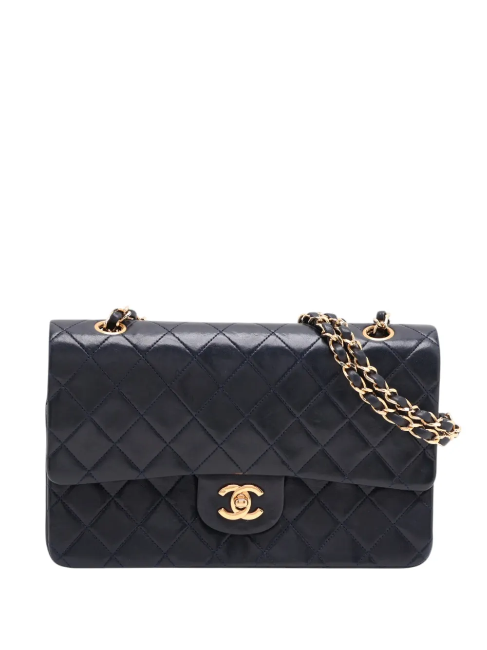 CHANEL Pre-Owned 1989-1991 Medium Classic Lambskin Double Flap shoulder bag - Black