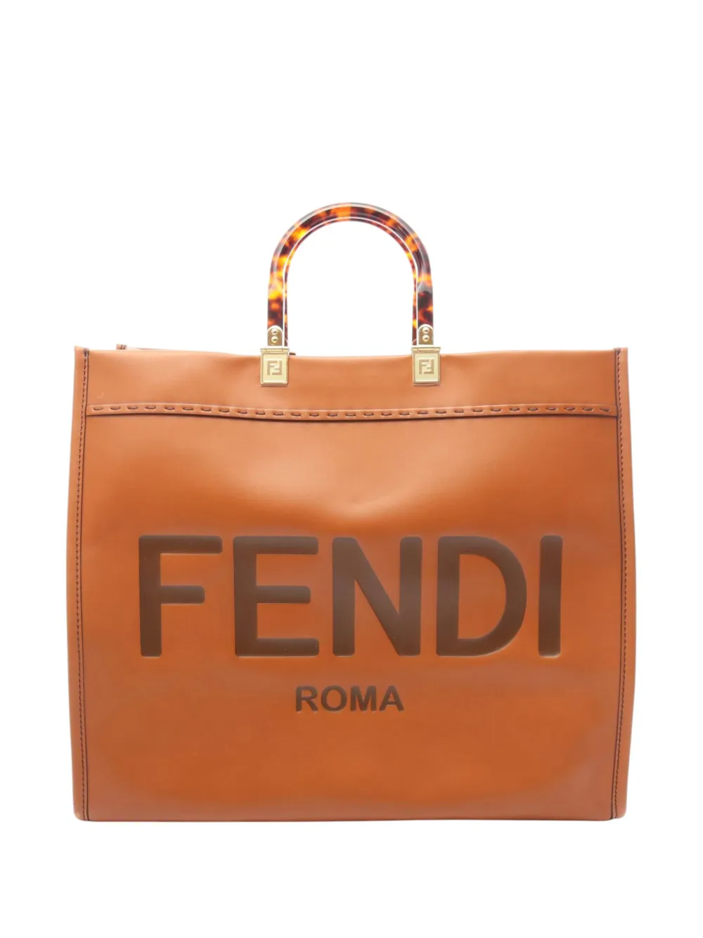 Fendi Pre-Owned 2015-2026 Large Leather Sunshine Shopper tote bag - Brown