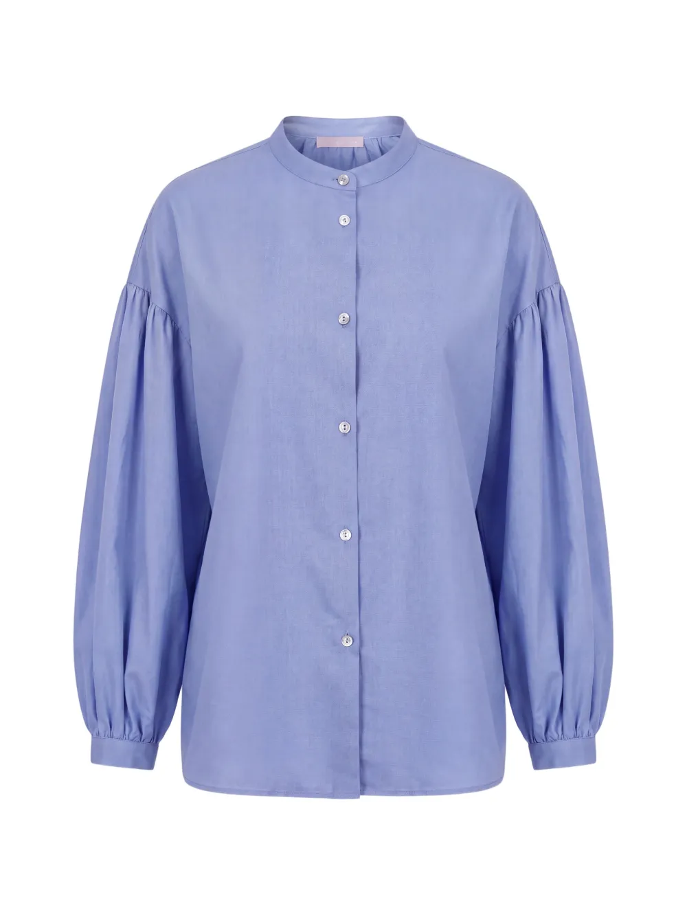 Kristina Ti puff-sleeve band-collar shirt - Blau