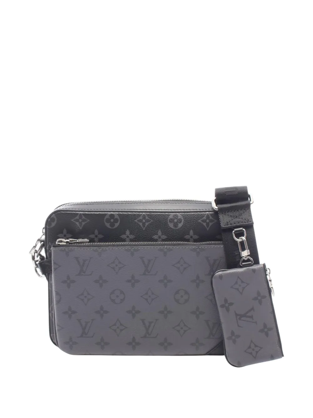 Louis Vuitton Pre-Owned 2021-2026 Monogram Eclipse Trio Messenger crossbody bag - Nero