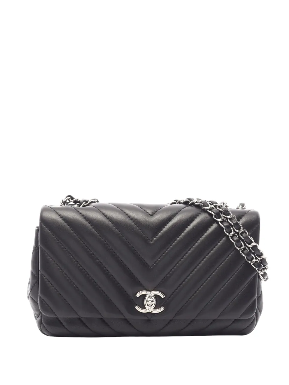 CHANEL Pre-Owned 2012-2013 Medium Chevron Lambskin Surpique Flap shoulder bag - Schwarz