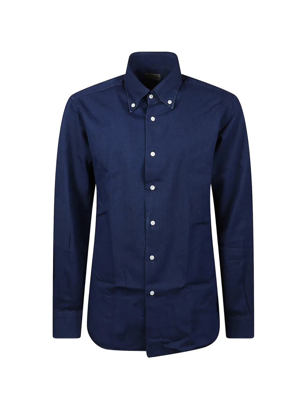 Barba Napoli Button-down Denim Shirt In Blue