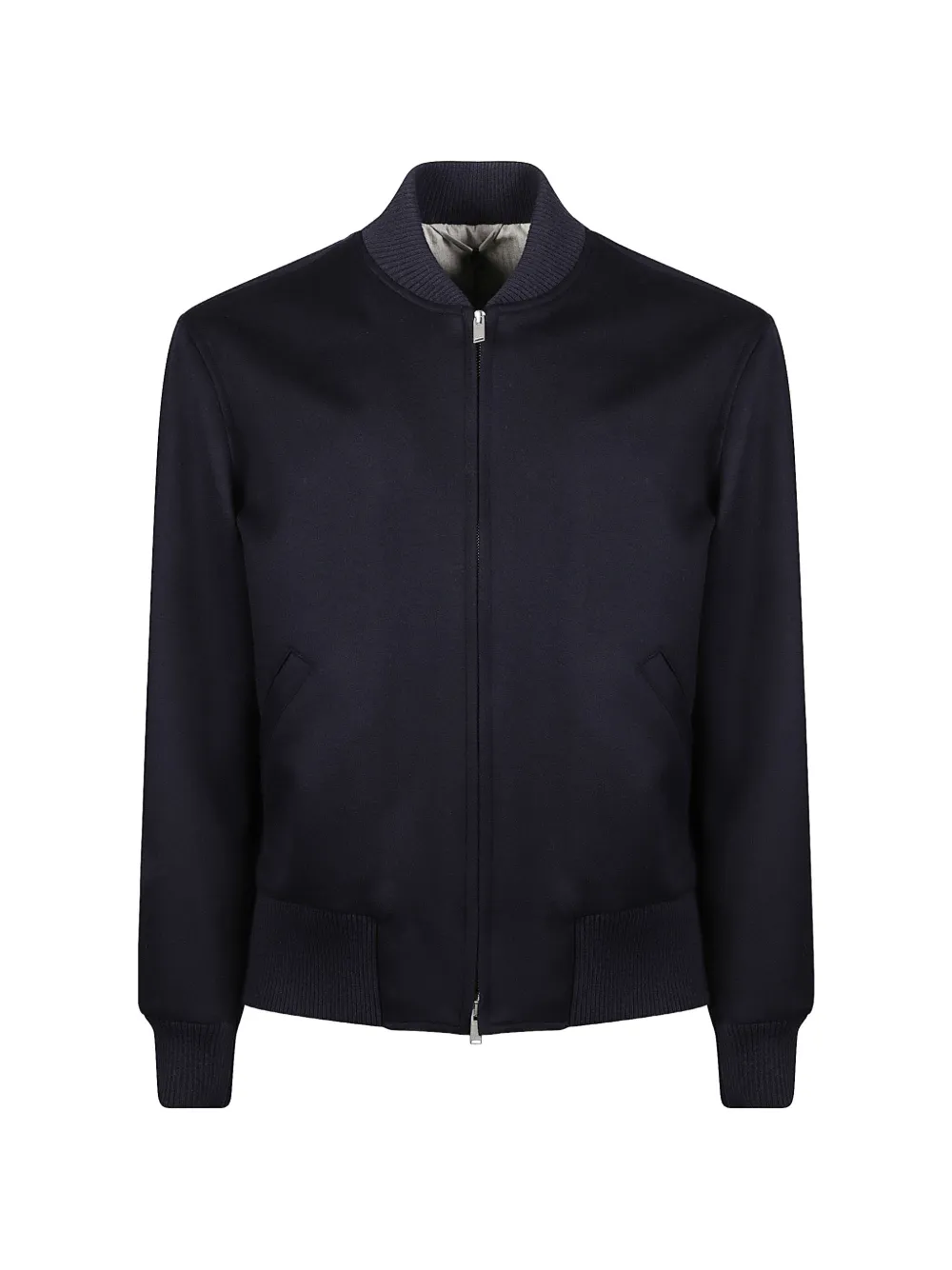 Lardini ribbed-trim wool bomber jacket Blauw