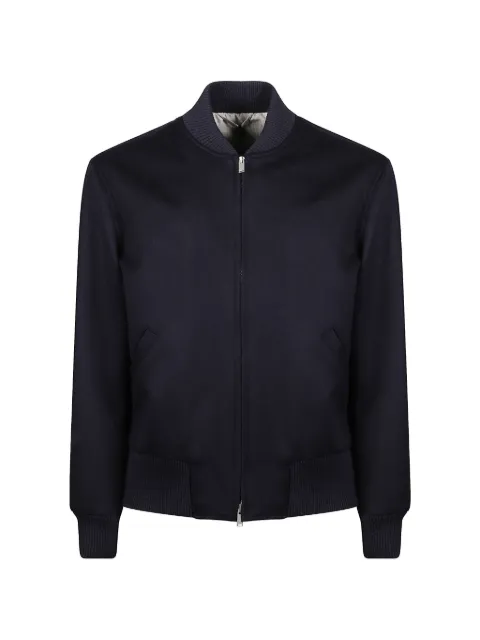 Lardini ribbed-trim wool bomber jacket