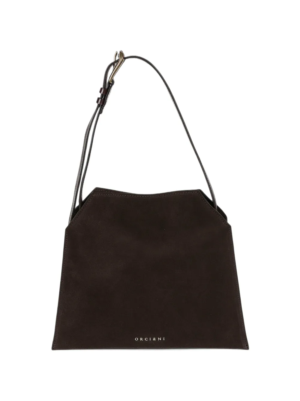 Orciani Small Trinity Peach Oro Buckle-detail Shoulder Bag In Brown