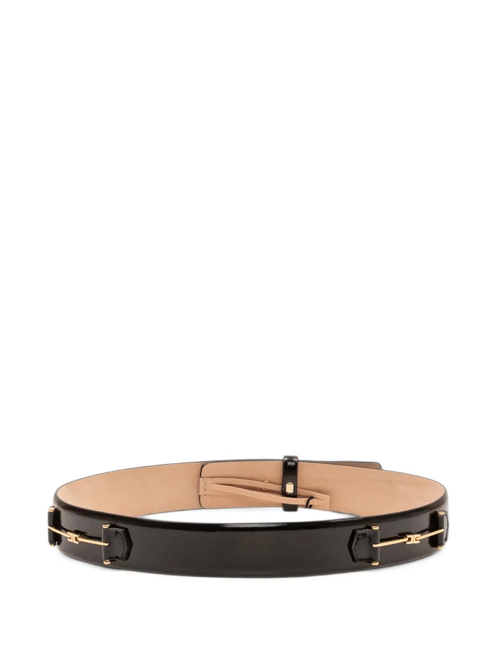 Elisabetta Franchi horsebit-detail leather belt Zwart