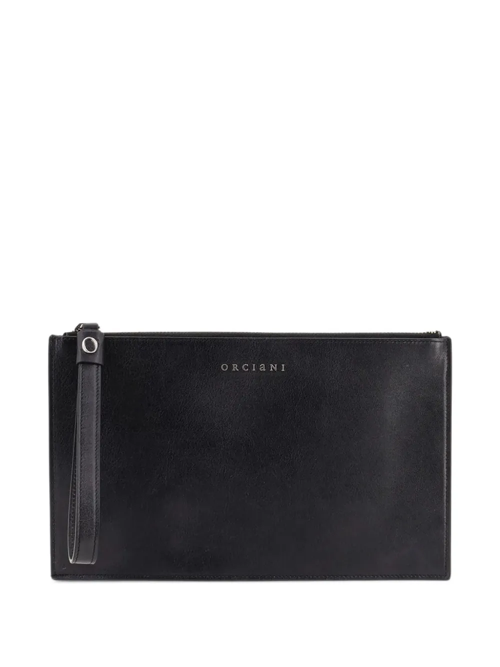 Orciani logo-plaque wristlet clutch bag - Nero
