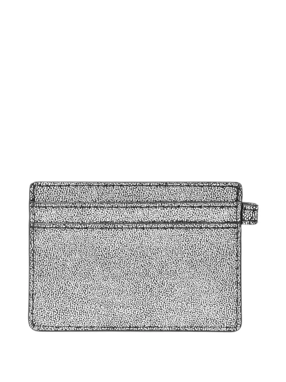 Michael Kors Jet Set metallic-leather card case with charms Zilver