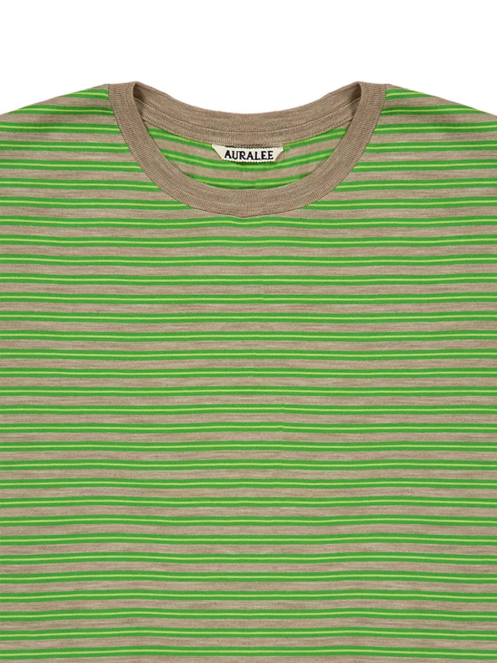Auralee striped short-sleeve T-shirt Groen