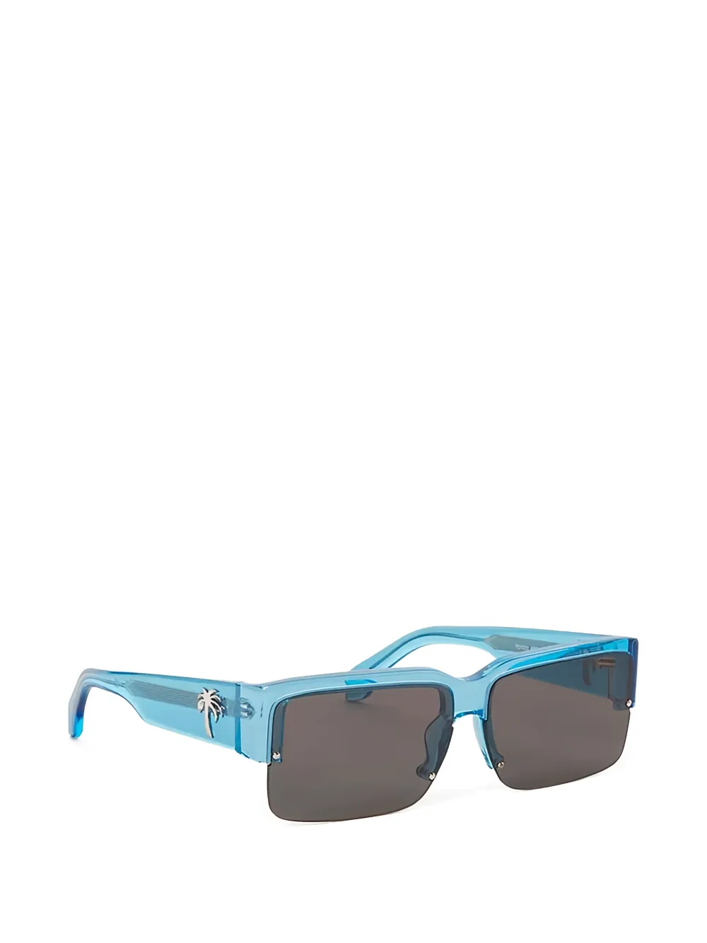 Palm Angels palm-tree-plaque rectangle-frame sunglasses Blauw